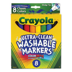 Ultra-Clean Washable Markers, Fine/broad Wedge/chisel Tips, Assorted Colors, 8/box