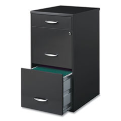 Utility File Cabinet, 3-Drawers: Pencil/file/file, Letter, Charcoal, 14.5