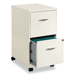 Vertical Mobile File Cabinet, 2 Letter-Size File Drawers, Pearl White, 14.25