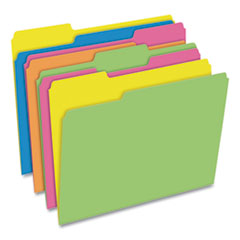 Glow Twisted 3-Tab File Folder, 1/3-Cut Tabs: Assorted, Letter Size, 0.25