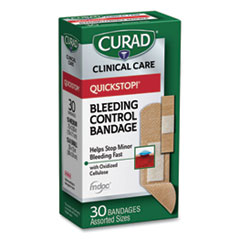 Curad® BANDAGES QUICK STP ASST Quickstop Flex Fabric Bandages, Assorted, 30-box