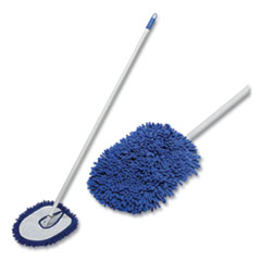 SKILCRAFT Microfiber Dust Mop with Handle, 13 x 10 White Microfiber Head, 48