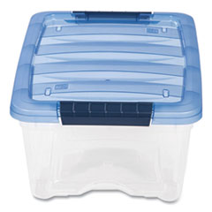 Stack And Pull Latching Flat Lid Storage Box, 3.23 Gal, 10.9