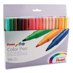 Fine Point 36-Color Pen Set, Fine Bullet Tip, Assorted Colors, 36/set