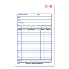 3-Part Sales Book, 12 Lines, Three-Part Carbonless, 4.19 x 7.19, 50 Forms/Pad, 10 Pads/Carton