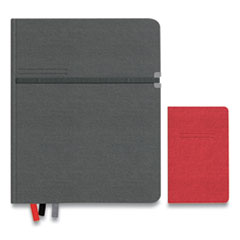 Large Mastery Journal with Pockets, 1-Subject, Narrow Rule, Charcoal/Red Cover, (192) 10 x 8 Sheets