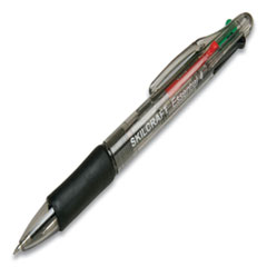 SKILCRAFT Essential 4-Color Ballpoint Pen, Retractable, Fine 0.5 mm, Black/Blue/Green/Red Ink, Black Barrel, DZ