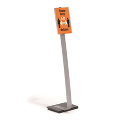 Info Sign Duo Floor Stand, Letter-Size Inserts, 15 x 46.5, Clear