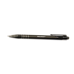 SKILCRAFT Clean Click Ballpoint Pen, Retractable, Fine 0.7 mm, Black Ink, Black Barrel, Dozen