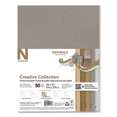 Creative Collection Premium Cardstock, 65 lb Cover Weight, 8.5 x 11, Assorted Naturals, 50/Pack