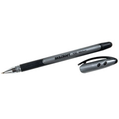 SKILCRAFT 100 Ballpoint Pen, Stick, Medium 1 mm, Black Ink, Gray/Black Barrel, Dozen