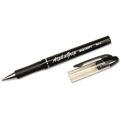 SKILCRAFT AlphaGrip Ballpoint Pen, Stick, Medium 1 mm, Black Ink, Black Barrel, Dozen