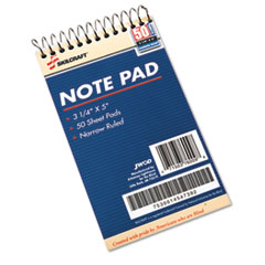 SKILCRAFT Notepad, Narrow Rule, Blue Cover, 50 White 3.25 x 5.5 Sheets, Dozen