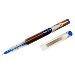 SKILCRAFT Liquid Magnus Needle Tip Hybrid Gel Pen, Stick, Extra-Fine 0.5 mm, Blue Ink, Clear/Blue Barrel, Dozen