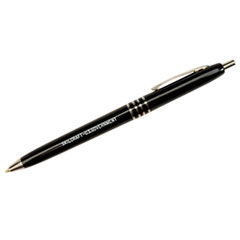 SKILCRAFT U.S. Government Ballpoint Pen, Retractable, Medium 1 mm, Black Ink, Black Barrel, Dozen