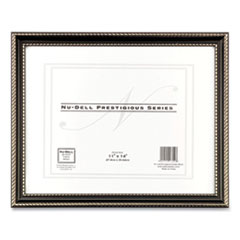 Prestige Series Executive Document And Photo Frame With Three-Way Mat, Plastic, 11 X 14 Insert, Black/gold