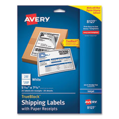 Shipping Labels With Trueblock Technology, Inkjet Printers, 5.06 X 7.62, White, 25 Sheets/pack