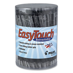 Easytouch Ballpoint Pen, Retractable, Fine 0.7 Mm, Black Ink, Clear Barrel, 36/pack