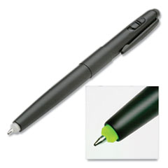 SKILCRAFT Luminator Ballpoint Pen/Flashlight, Green LED, Retractable, Medium 1 mm, Black Ink, Black Barrel