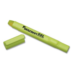 SKILCRAFT Gel Highlighter, Fluorescent Yellow Ink, Chisel Tip, Yellow Barrel, Dozen