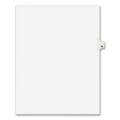 Preprinted Legal Exhibit Side Tab Index Dividers, Avery Style, 10-Tab, 34, 11 X 8.5, White, 25/pack, (1034)