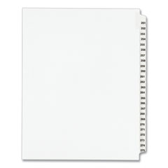 Preprinted Legal Exhibit Side Tab Index Dividers, Avery Style, 25-Tab, 251 To 275, 11 X 8.5, White, 1 Set, (1340)