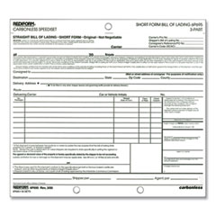 Speediset Bill of Lading, Short Form, Three-Part Carbonless, 7 x 8.5, 50 Forms Total