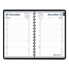 SKILCRAFT Daily Appointment Planner, Wirebound: Non-Refillable, 8 x 5, Black Cover, 12-Month (Jan to Dec): 2024