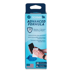 ScreenDr Device and Screen Cleaning Wipes, Includes 30 Individually Wrapped Wipes and 8