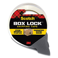 Box Lock Shipping Packaging Tape With Refillable Dispenser, 3