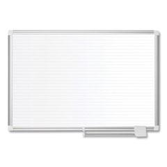 Ruled Magnetic Steel Dry Erase Planning Board, 48 x 36, White Surface, Silver Aluminum Frame