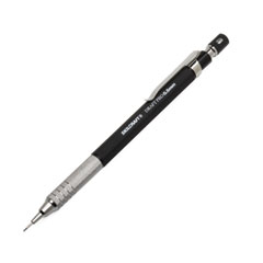 SKILCRAFT Draft Pro Mechanical Drafting Pencil, 0.5 mm, Black Lead, Black/Silver Barrel, 3/Pack