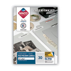 Cover-All Opaque File Folder Labels, Inkjet/laser Printers, 0.66 X 3.44, White, 30 Labels/sheet, 50 Sheets/box