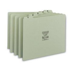 100% Recycled Daily Top Tab File Guide Set, 1/5-Cut Top Tab, 1 To 31, 8.5 X 11, Green, 31/set