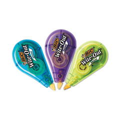 Wite-Out Brand Mini Correction Tape, Non-Refillable, Blue/Purple/Yellow Applicators, 0.2