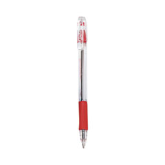 EasyTouch Ballpoint Pen, Stick, Medium 1 mm, Red Ink, Clear/Red Barrel, Dozen