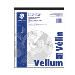 Mars Translucent Vellum Art and Drafting Paper, 16 lb Bristol Weight, 8.5 x 11, 50/Pad