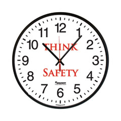 SKILCRAFT Safety Message Quartz Wall Clock, Think Safety, 12.75