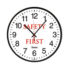 SKILCRAFT Safety Message Quartz Wall Clock, Safety First, 12.75