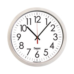 SKILCRAFT Silver Quartz Wall Clock, 14.5