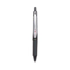 Vball Rt Liquid Ink Roller Ball Pen, Retractable, Fine 0.7 Mm, Black Ink, Black/white Barrel