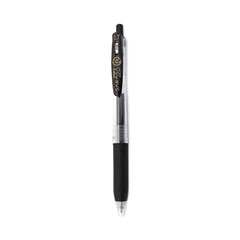 Sarasa Clip Gel Pen, Retractable, Medium 0.7 mm, Black Ink, Clear/Black Barrel, 12/Pack