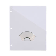 Slash-Cut Pockets for Three-Ring Binders, Jacket, Letter, 11 Pt., 9.75 x 11.75, White, 10/Pack