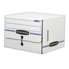 Side-Tab Storage Boxes, Letter Files, White/blue, 12/carton