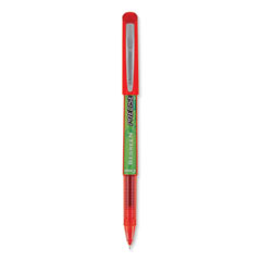 Precise V5 Begreen Roller Ball Pen, Stick, Extra-Fine 0.5 Mm, Red Ink, Red Barrel, Dozen