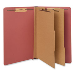 Red Pressboard End Tab Classification Folders, 2