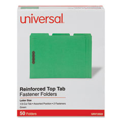 Deluxe Reinforced Top Tab Fastener Folders, 0.75