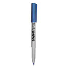 StrideMark Permanent Marker, Fine Bullet Tip, Blue, 12/Pack