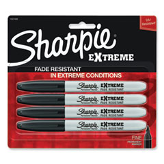 Extreme Marker, Fine Bullet Tip, Black, 4/pack