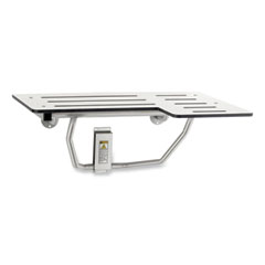 Reversible Folding Shower Seat, White/Stainless Steel